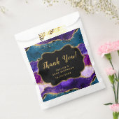 Paarse en Blauwe Peacock Agaat Verjaardag Dank u Bedankzakje (Gezegeld)