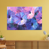 Paarse en Blauwe Petunia Schildering Abstracte Wan Canvas Afdruk (Insitu (Woonkamer))