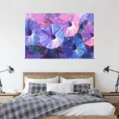 Paarse en Blauwe Petunia Schildering Abstracte Wan Canvas Afdruk (Insitu (Slaapkamer))