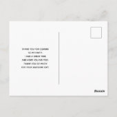 Paarse en blauwe rechthoekvormen op Roze Dank je Briefkaart (Achterkant)