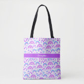 Paarse en blauwe regenboog tote bag (Voorkant)