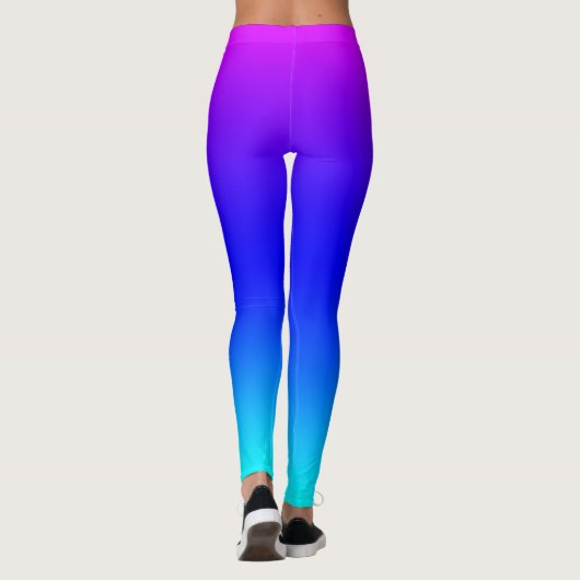 Paarse en blauwe regenbooggradiënt leggings (Achterkant)