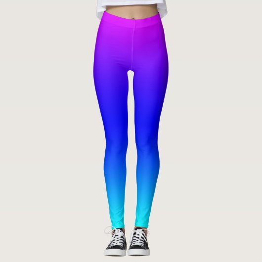 Paarse en blauwe regenbooggradiënt leggings (Voorkant)