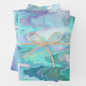 Paarse en blauwe Rhapsodie | Abstracte kunst Inpakpapier Vel (In situ)