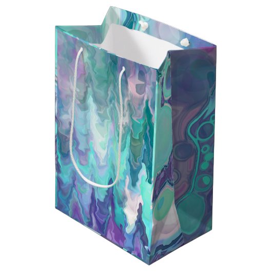 Paarse en blauwe Rhapsodie | Abstracte kunst Medium Cadeauzakje (Voorkant Gekanteld)