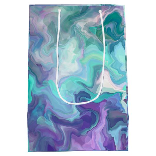 Paarse en blauwe Rhapsodie | Abstracte kunst Medium Cadeauzakje (Achterkant)