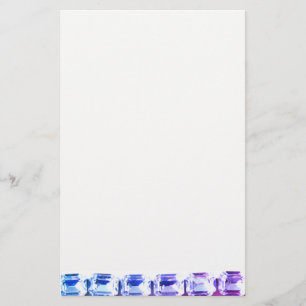 Paarse en blauwe Rhinestonen -  juwelen Briefpapier