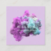 Paarse en Blauwe Rookeffect Modern Vierkante Visitekaartje (Voorkant)