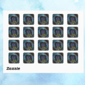 Paarse en blauwe roomvlinders Fantasie Vierkante Sticker
