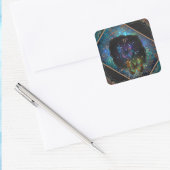 Paarse en blauwe roomvlinders Fantasie Vierkante Sticker