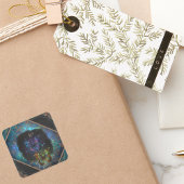 Paarse en blauwe roomvlinders Fantasie Vierkante Sticker