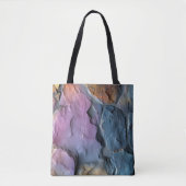 Paarse en blauwe rotsvorm tote bag (Voorkant)