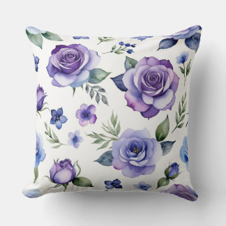 Paarse en blauwe Rozen Kussen