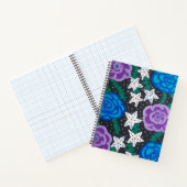 Paarse en blauwe Rozen Notitieboek (Binnen)