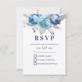 Paarse en blauwe Rozen RSVP Kaartje (Voorkant)