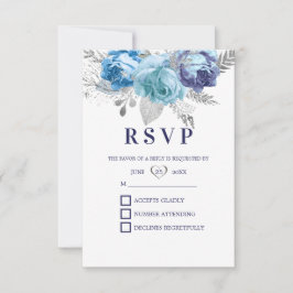Paarse en blauwe Rozen RSVP Kaartje