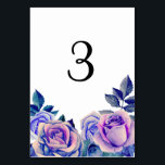 Paarse en blauwe rozen tabelnummer. Winterbruiloft Kaart<br><div class="desc">Overeenkomende items - https://goo.gl/vGyOj2 ♥ U kunt het aantal en de creëer zo veel tafelkaarten wijzigen als nodig is. Zet elk van hen apart in het winkelwagentje ♥ U kunt de kleur of grootte van het lettertype wijzigen: klik op de knop "Aanpassen" ♥ Neem contact met me op als u...</div>