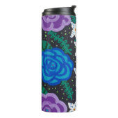 Paarse en blauwe Rozen  Thermosbeker (Gedraaid links)