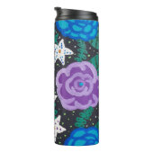 Paarse en blauwe Rozen  Thermosbeker (Geroteerd rechts)
