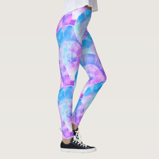 Paarse en blauwe schelpen leggings (Rechts)