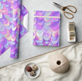 Paarse en Blauwe Schubben Iridiscerende Gradiënt Cadeaupapier
