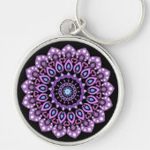 Paarse en blauwe Sleutelhanger Mandala (Voorkant)