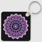Paarse en blauwe Sleutelhanger Mandala (Achterkant)