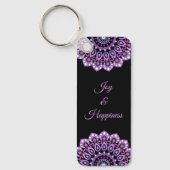 Paarse en blauwe Sleutelhanger Mandala (Voorkant)