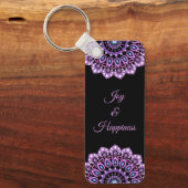Paarse en blauwe Sleutelhanger Mandala (Voorkant)