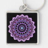 Paarse en blauwe Sleutelhanger Mandala (Voorkant)