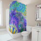 Paarse en blauwe smelt douchegordijn (In situ)