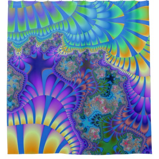 Paarse en blauwe smelt douchegordijn (Voorkant)