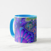 Paarse en blauwe smelt mok (Voorkant links)