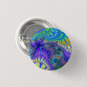 Paarse en blauwe smelt ronde button 3,2 cm