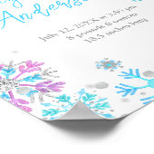 Paarse en blauwe sneeuwvlokken Baby Birmstatistiek Poster (Hoek)