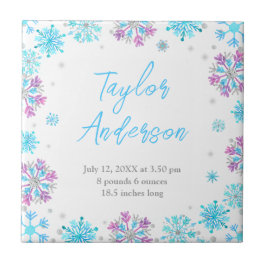 Paarse en blauwe sneeuwvlokken Baby Birmstatistiek Tegeltje