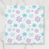 Paarse en Blauwe Sneeuwvlokken Baby shower Bedankt Bedankjes Labels (Achterkant)