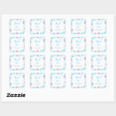 Paarse en Blauwe Sneeuwvlokken Baby shower Bedankt Vierkante Sticker (Vel)