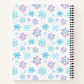 Paarse en Blauwe Sneeuwvlokken Geboortestatistieke Notitieboek (Achterkant)