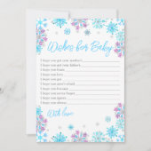 Paarse en blauwe sneeuwvlokken willen Baby Kaart (Voorkant)