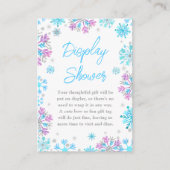 Paarse en blauwe sneeuwvlokken Winter Display Show Informatiekaartje (Voorkant)