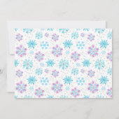 Paarse en blauwe sneeuwvlokken WinterBaby shower Kaart (Achterkant)