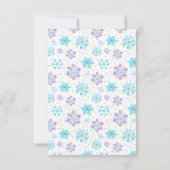 Paarse en Blauwe Sneeuwvlokken Wintermaaltijd Keuz RSVP Kaartje (Achterkant)