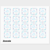 Paarse en blauwe snowflakes Merry Kerstmis Vierkante Sticker (Vel)