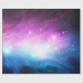 Paarse en blauwe Space Galaxy Sky Wrapping Papier (Vlak)