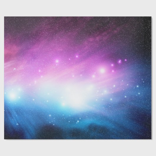 Paarse en blauwe Space Galaxy Sky Wrapping Papier (Vlak)