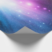 Paarse en blauwe Space Galaxy Sky Wrapping Papier (Hoek)
