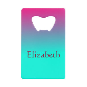 Paarse en Blauwe Stralende Schoonheid Creditkaart Flessenopener