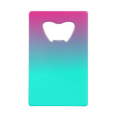 Paarse en blauwe stralende schoonheid creditkaart flessenopener (Achterkant)