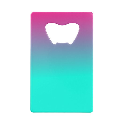 Paarse en blauwe stralende schoonheid creditkaart flessenopener (Achterkant)